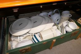 Vintage trunk containing kitchenware