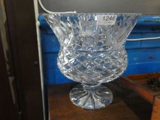 An early 20th Century glass bowl in the form of a  thistle top on footed base