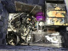 Box of modern costume jewellery, sunglasses, etc