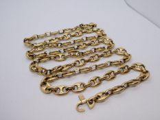 Heavy 9ct yellow gold neck chain, approx. 75g, marked 375, 86cm