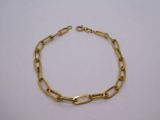 18ct yellow gold bracelet, marked 750, approx 3g, 18cm