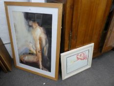 Melanie McDonald "towards the light" a pencil signed print of nude and one other picture