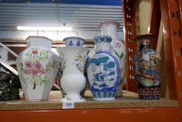 Set of china vases, some oriental in style, and sundries
