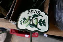 6 x cast iron vegetable signs