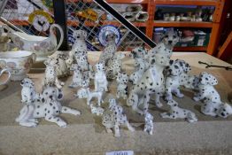 Selection of Dalmation figures, made from china and resin