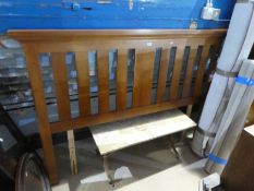 A modern head board and a offer table having marble top