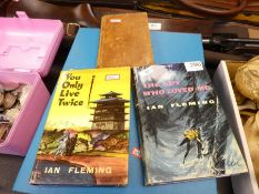 Two James Bond books, 'The Spy Who Loved Me' and 'You Only Live Twice', issued by the book club and