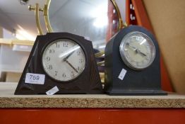 Two 1920/30's Bakelite clocks, one being made by Ingersoll