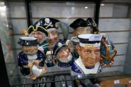 Selection of various Toby jugs mostly Royal Doulton including Long John Silver and various other cha