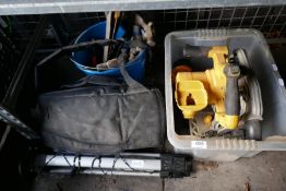 A Dewalt battery circular saw and sundry