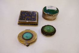 A beautiful silver pillbox with complete enamel interior and very decorative exterior of enamel flow