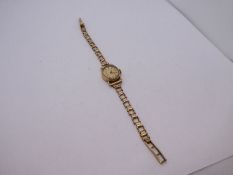 A Ladies oval vintage 9ct gold dress watch. Bracelet also marked 9ct 11.3g approx