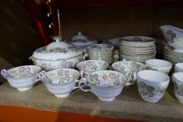 A large selection of Wedgwood 'Lichfield' design china including 2 x coffee pots, tureens, etc