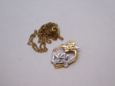 9ct yellow gold belcher chain, hung with a 'Nan' pendant, 1.6g approx