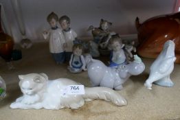 Selection of figures, mostly Nao, some depicting animals etc, including a Hippo