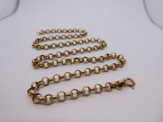 9k yellow gold belcher chain 46cm, approx 17.2g, marked 9k