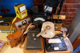 Large selection of vintage meters, mostly cased ranging 1940s to 1970s