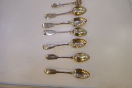 A set of six Victorian silver teaspoons hallmarked Exeter 1846 William Rawlings Sobey, also with a