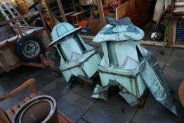 A pair of circa 1900 copper Roof Ewarts, one AF