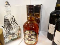 Chivas Regal, a 1 litre bottle of whisky with box