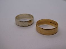 Two 9ct gold wedding bands, size P, 6.4g approx