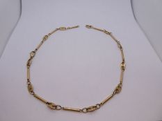 9ct yellow gold neck chain, AF, broken, marked 9k, approx 18.3g