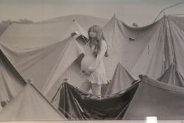 Bob Aylott; a photograph of lady with tents from the 1970 Isle of Wight Festival, and an associated