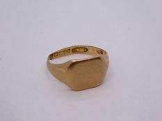 9ct gold signet ring A/F, cut, 3.7g approx, marked 375