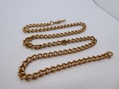 9ct rose gold curb link necklace, marked 375, 52cm, 35.4g approx