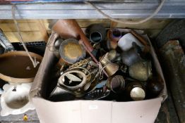 A quantity of mixed metal ware and sundry