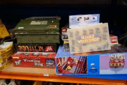 Collection of vintage games including Action Man, Lego, Games Workshop, etc