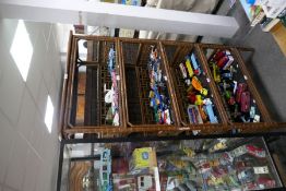 An oriental style modern bamboo open bookcase, 94cm wide