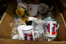 Four boxes of Royal commemorative ware, tins, cups, ales, etc