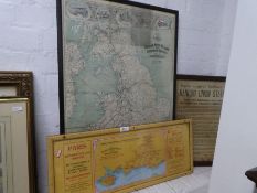 Of railway interest, a map of England & Wales one other map and a regulations list for Bangor Union