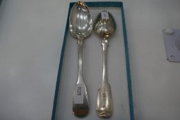 A pair of Silver Georgian Scottish dessert spoons of high quality hallmarked Edinburgh 1835, William