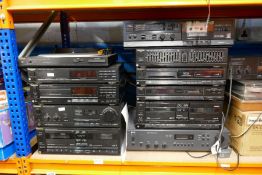 Stacking Stereo by Technics, JVC Cassette deck, record players, speakers, etc
