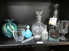 A Medina vase, an antique glass & sundry glassware