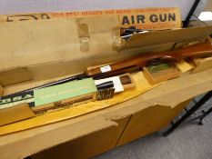 A BSA Meteor Air Rifle .22 calibre boxed with BSA sight