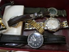 Collection of wristwatches including Tissot, Sekonda, Oxygen, Raymond Weil, etc