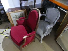 2 French style armchairs
