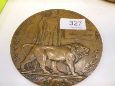 A WWI death plaque to Booth Shaw, Pte - 33876 - border Regiment, died 1917 Battle of Ypres