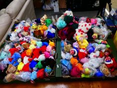 Six trays of Ty Beanie Bears some larger size, in very good clean condition, over 200