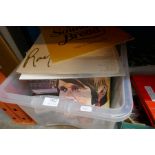 A box of vinyl LPs including Bread, Glen Campbell and Roy Orbison