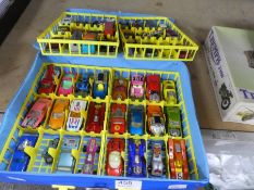 Matchbox collectors carry case with four trays of mostly Matchbox vehicles