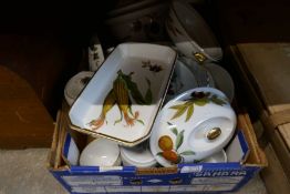 A box of Royal Worcester 'Evesham' china