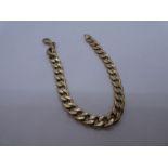 9ct yellow gold curb link bracelet, marked 375, 8.6g approx, 20cm. Gold content value estimate given