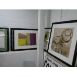 Six modern pictures and pencil signed, all in black frame