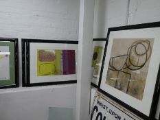 Six modern pictures and pencil signed, all in black frame