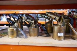 A quantity of vintage brass blow lamps