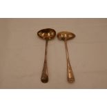 A pair of Victorian silver sauce ladles. Hallmarked Sheffield 1895, Arthur Priestly and Co. 2.21ozt